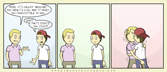 ''It must be that hat, you're totally peacocking it.''