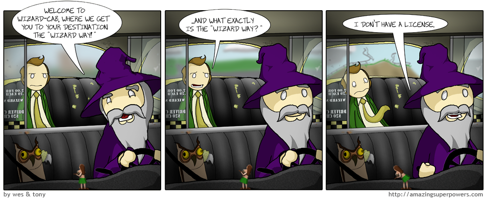 When this was drawn, we realized that the owl (being a bird) might actually survive the crash. So we strapped him in. 
