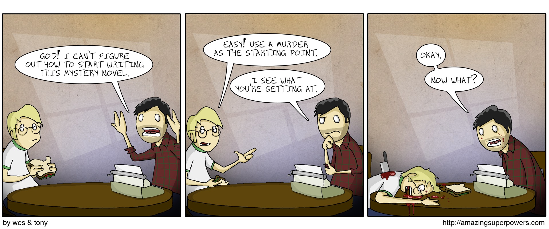 And they had just started speaking again after the 'romance novel advice' incident.