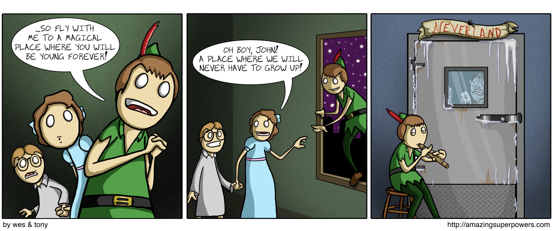 'Here, getting to Neverland will be much easier if you'd take this fairy dust.'
