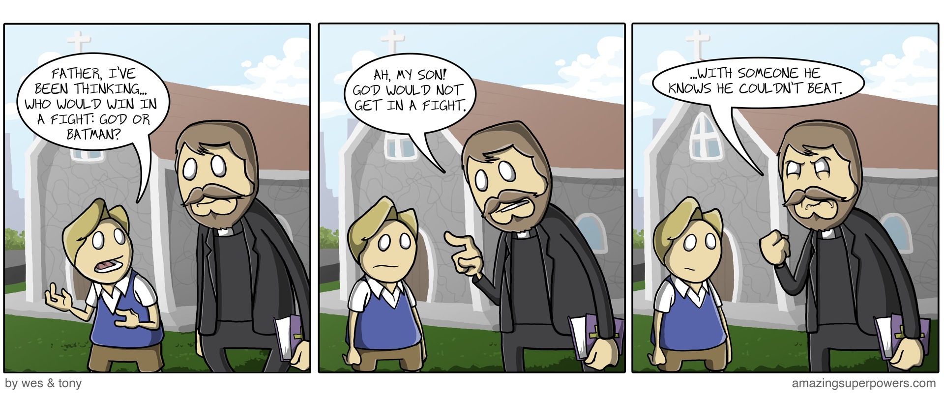 'I guess that also explains why our bibles are published by DC'