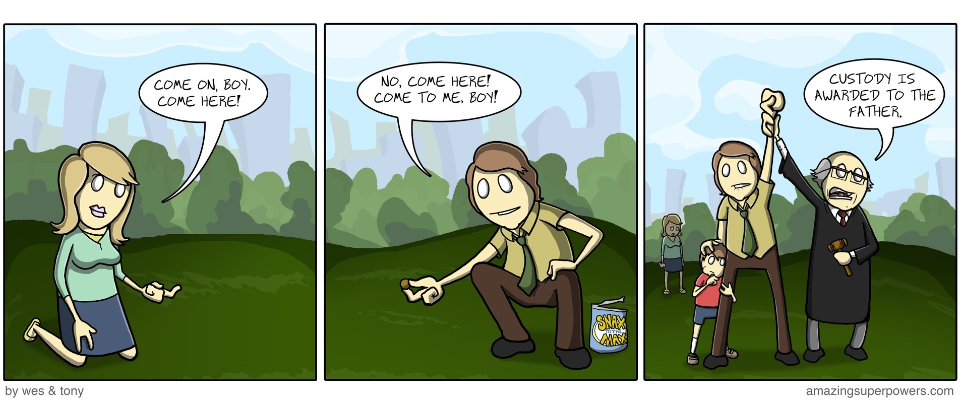 ''Now to divide up the assets; does anyone have a coin?''