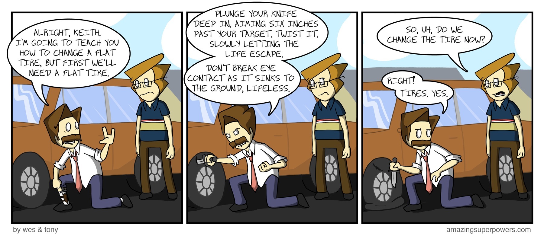 ''Change a full tire?! Why would you change a full tire?!''