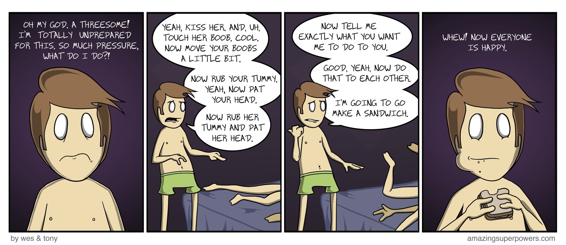 Now do two laps around the bed. Good hustle.