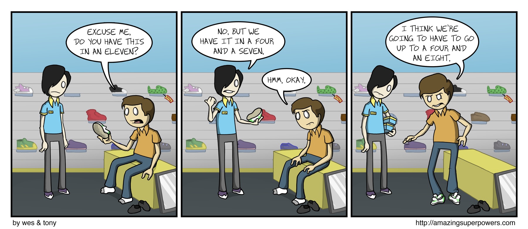 ''Or I could get three pairs of...let me get a calculator.''