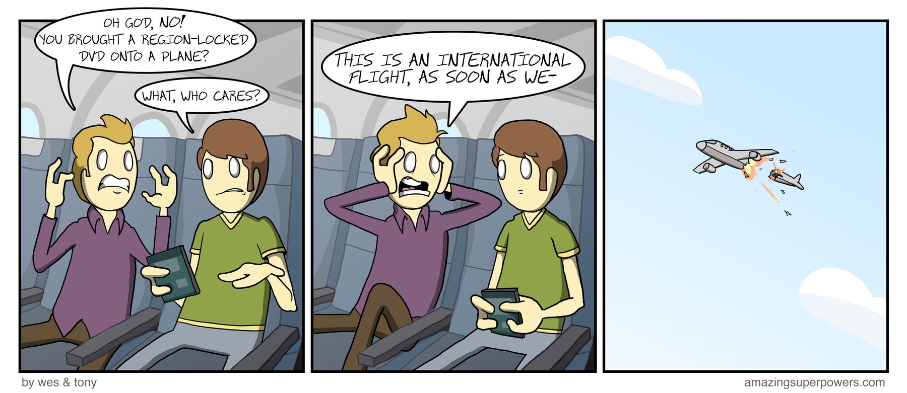 and that's why you can't bring DVDs on planes