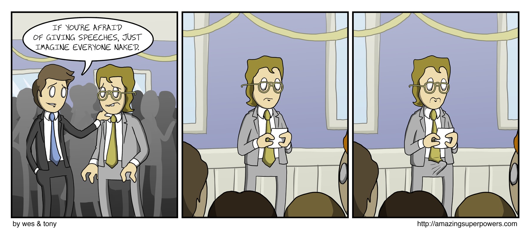 This is exactly why podiums were invented. This is exactly why podiums were invented.